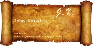 Jahn Katalin névjegykártya